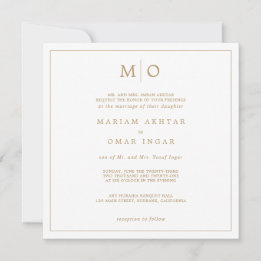 Invitation Elegant Script Gold Monogram