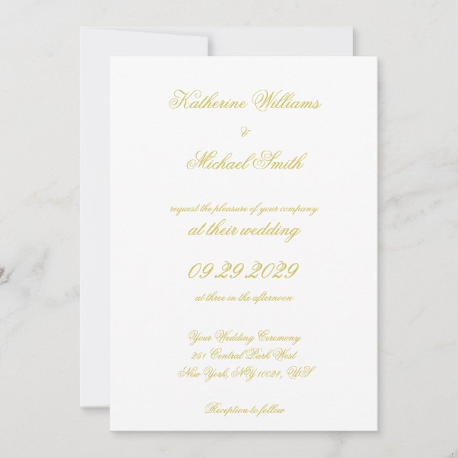 Invitation Elegant Script Island Citrus Yellow Wedding (Devant)