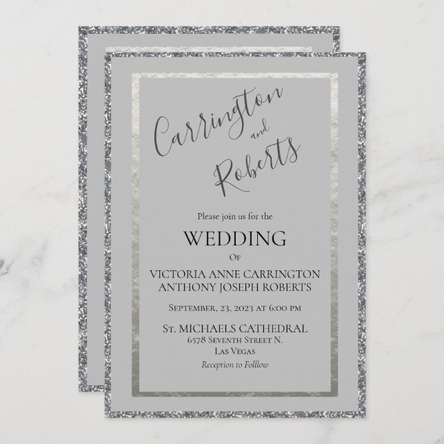 Invitation Élégant Script Minimal Moderne Simple Mariage Invi (Devant / Derrière)