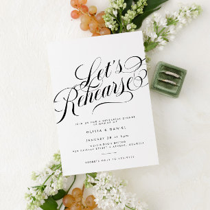 Invitation Élégant Script Moderne Mariage Répétition Dîner
