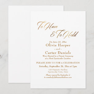 Invitation Élégant Script Or À Avoir Et À Tenir Réception