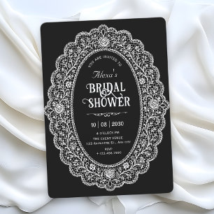 Invitation Élégant shower de mariage noir