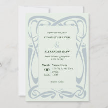 Elegant Silver Blue on Mint Green Vintage Ribbon