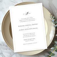 Élégant simple calligraphie Monogramme Mariage bla