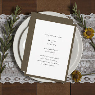 Invitation Élégant Simple Espresso Mariage Minimaliste Modern