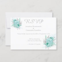 ÉLÉGANT SIMPLE FLORAL AQUA PAILLETTE RSVP