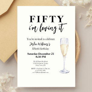 Invitation Elégant Simple I'm Loving It 50th Birthday