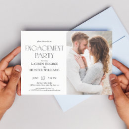 Invitation Elegant Simple Moderne 2 Photo Party