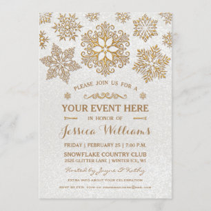 Invitation Élégant Snowflake N'Importe Quelle/Toute Occasion