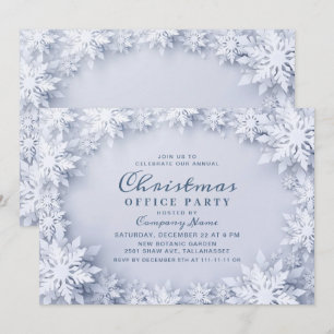 Invitation Élégant Snowflakes Corporate Christmas Party
