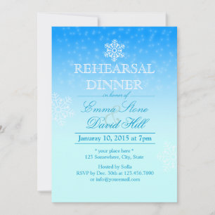 Invitation Élégant Snowflakes Dîner de répétition de mariage 