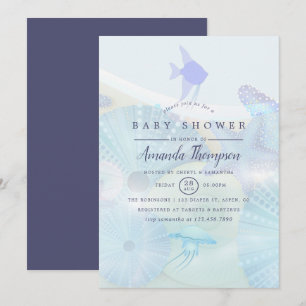Invitation Elégant Sous l'Océan marin thème Baby shower garço