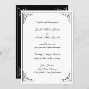 Invitation Élégant style rétro fleurit tourbillonnant mariage