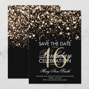 Invitation Élégant Sweet 16 "Save The Date" Gold