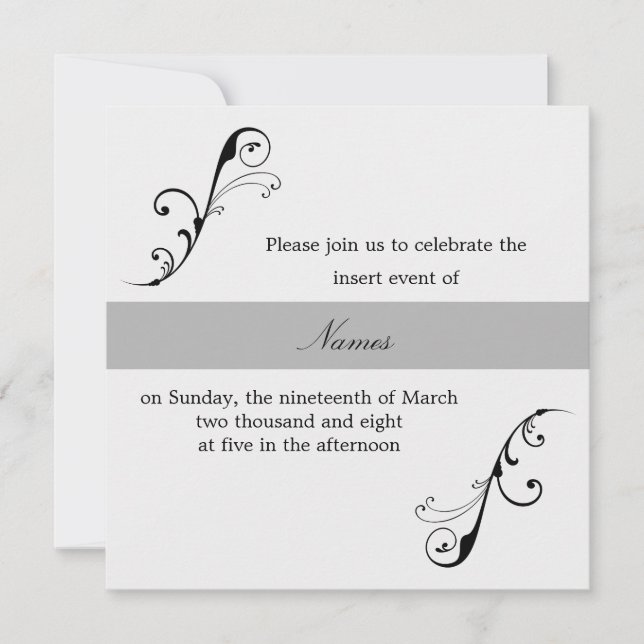 Invitation Elegant Swirl (Devant)