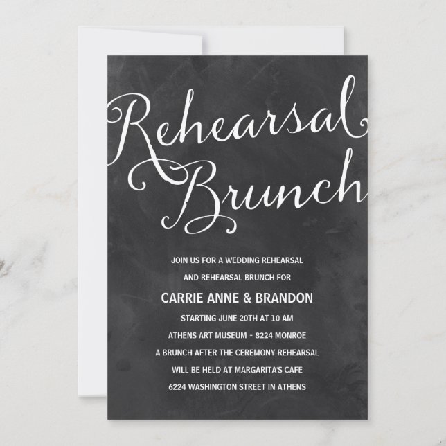 Invitation Élégant tableau de bord| Rustic Chic Rehearsal Bru (Devant)