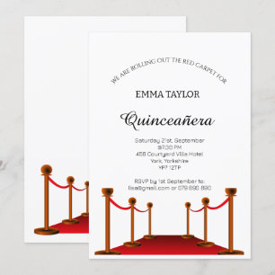 Invitation Elégant tapis rouge Quinceañera Sweet 16 Custom