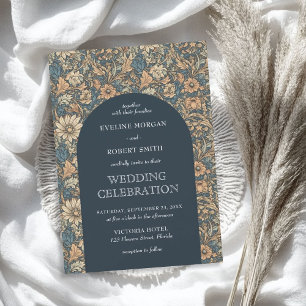 Invitation Elégant teintes pastel floral Art Nouveau