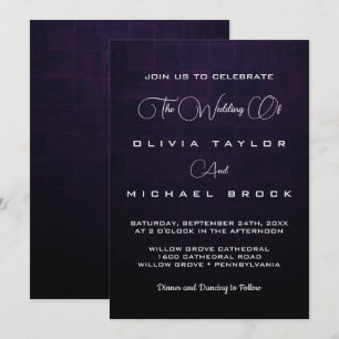 Invitation Élégant texte argenté sur mariage arrière - plan f