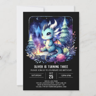 Invitation Elégant thème Dragon Anniversaire