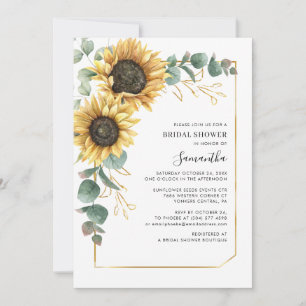 Invitation Élégant Tournesol Floral Eucalyptus Baby Shower de