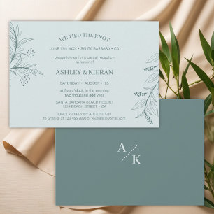 Invitation Elégant Turquoise Floral Nous avons lié la récepti