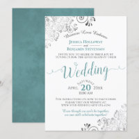 Élégant Turquoise sur Mariage blanc Livestream