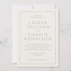 Invitation Élégant Typographique Beige