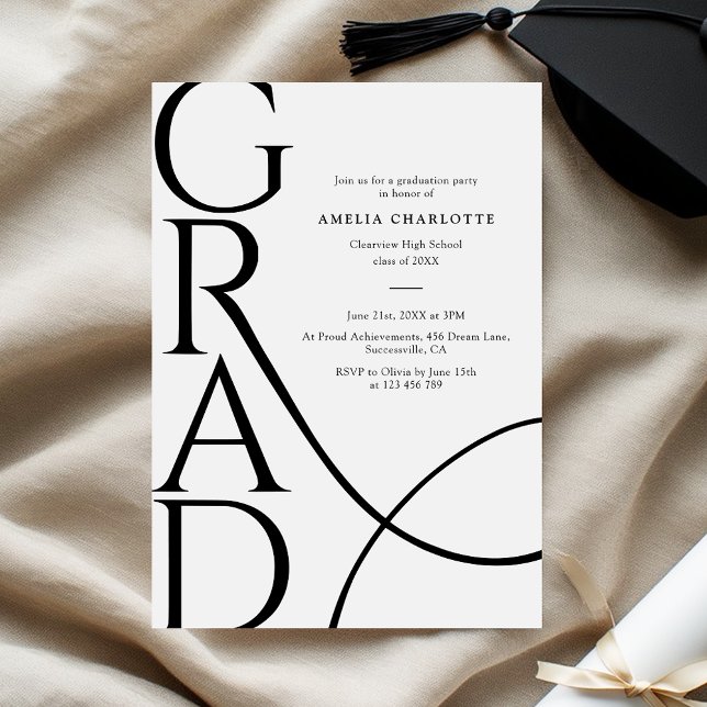 Invitation Elegant Typography Modern 2026 Graduation Party (Créateur téléchargé)