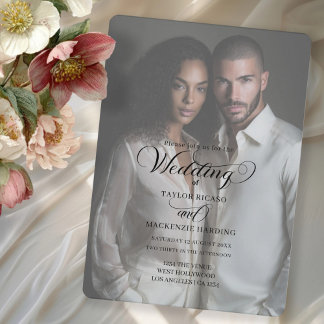 Invitation Elegant Typography Wedding Photo Template