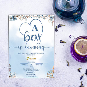 Invitation Elégant un garçon brasse le Baby shower de Tea Par
