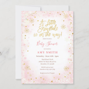 Invitation Élégant Un petit flocon de neige est en route 