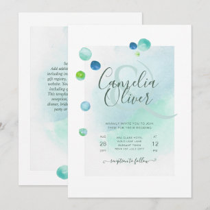 Invitation Elégant verre de mer Aquarelle Boho Mariage Invita