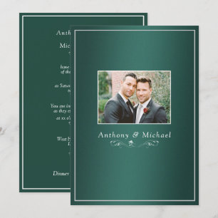 Invitation Élégant Vert Texturé Look Arrière - plan Dividers