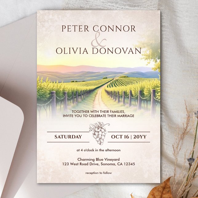 Invitation Élégant Vignoble romantique Rustique Mariage (Créateur téléchargé)