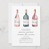 Élégant Vino aquarelle avant Vows Fête des mariées