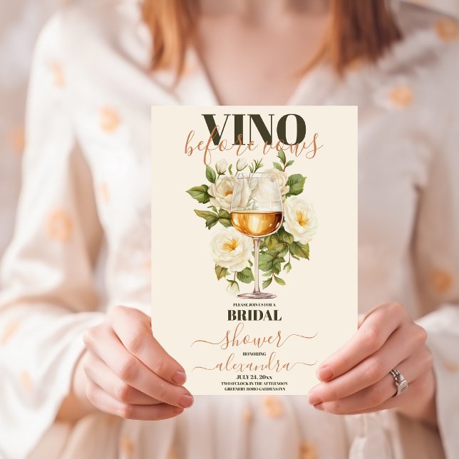 Invitation Élégant Vino aquarelle avant Vows Fête des mariées (Créateur téléchargé)