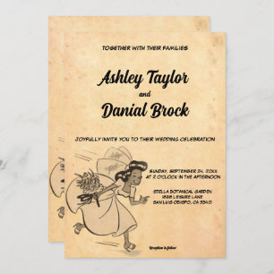 Invitation Élégant Vintage ancien style rustique les années 5