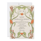 Elégant Vintage Art Nouveau Floral Frame Mariage