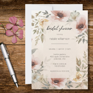 Invitation Elegant Vintage Floral Bridal Shower 