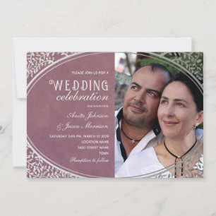 Invitation Elégant Vintage Luxe violet Mariage