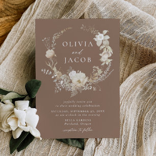 Invitation Élégant Vintage   Mariage Brown