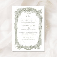 Elégant Vintage Ornament  cadre Mariage