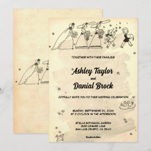 Invitation Élégant Vintage Rétro Bridesmaids Mariage classiqu