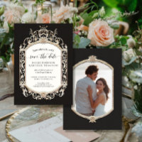 Elégant Vintage Victorian Black n Gold Photographi