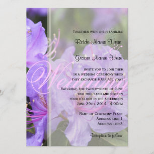 Invitation Élégant violet fleuri printemps/été mariage