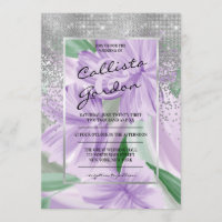Élégant violet vert argenté Mariage de Parties sci