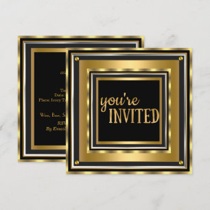 Invitation Elégant Vous êtes Invité Gold Faux foil Anniversai