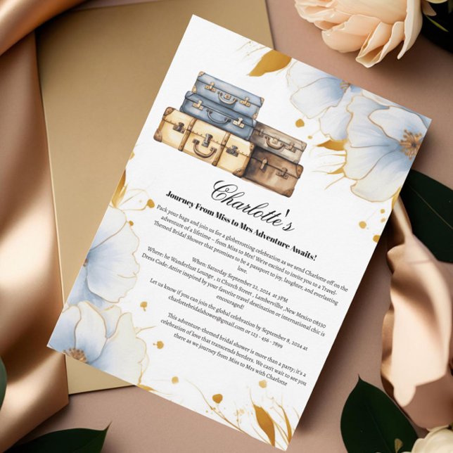 Invitation Élégant Voyage De Miss À Mme Fête des mariées (Créateur téléchargé)