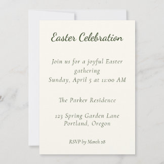 Invitation Elegant Watercolor Floral Wreath Easter